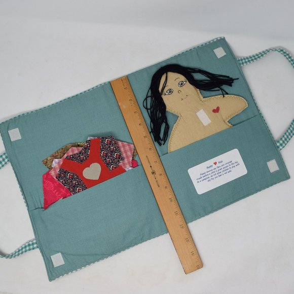 Dress Up Fabric Doll Outfits Carry All Folder Portfolio Handmade Quiet Toy - Picture 13 of 14
